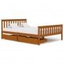 Estructura de cama con 2 cajones pino marrón miel 140x200 cm