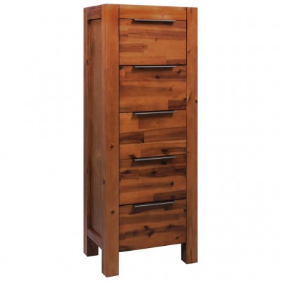Mueble de cajones madera acacia maciza 45x32x115 cm