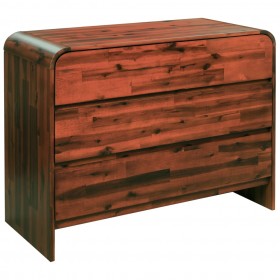 Mueble de cajones madera acacia maciza 90x37x75 cm