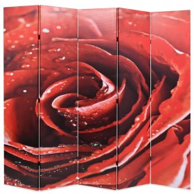 Biombo divisor plegable 200x170 cm rosa roja