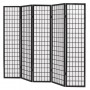 Biombo plegable con 5 paneles estilo japonés 200x170 cm negro