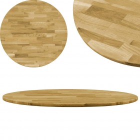 Superficie de mesa redonda madera maciza de roble 23 mm 500 mm