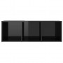 Muebles para TV 2 uds aglomerado negro brillante 107x35x37 cm
