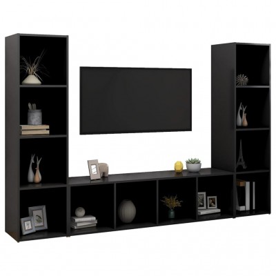 LEDSIX Juego de muebles de 9 cubos de exhibición, color negro, 103