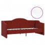 Sofá cama con colchón USB de tela rojo vino tinto 90x200 cm