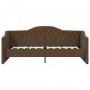 Sofá cama con colchón USB de tela marrón oscuro 90x200 cm
