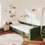 Sofá cama con colchón USB de tela verde oscuro 90x200 cm