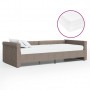 Sofá cama con colchón USB de tela gris taupe 90x200 cm