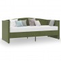 Sofá cama con colchón USB terciopelo verde oscuro 90x200 cm
