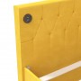 Sofá cama con colchón USB de terciopelo amarillo 90x200 cm
