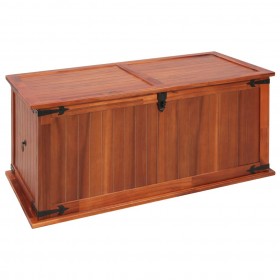 Baúl de almacenamiento de madera maciza de acacia 79x34x32 cm