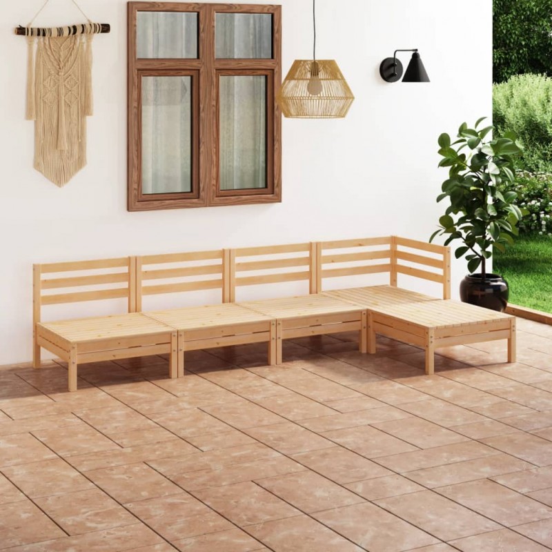  Juego de 7 piezas de muebles de patio al aire libre, juego de  muebles de exterior resistentes a todo tipo de clima, para terraza, balcón,  jardín, césped, madera de pino maciza