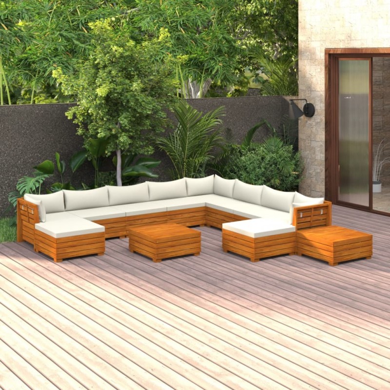 Juegos de muebles de terraza, muebles de terraza, juego de muebles de  exterior, juego de 5 piezas para patio con cojines de madera de acacia  maciza