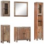 Conjunto de muebles de baño 5 piezas madera maciza de acacia