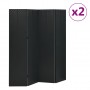 Biombos divisores de 4 paneles 2 uds negro acero 160x180 cm
