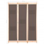 Biombo divisor de 3 paneles de tela marrón 120x170x4 cm