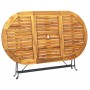 Mesa de jardín madera maciza de acacia ovalada 160x85x74 cm