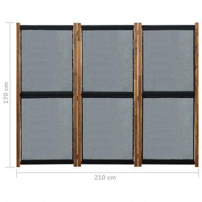 Biombo de 3 paneles, de madera, de la marca Deco 79. Madera, Negro, talla  única