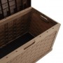 Caja de almacenamiento de jardín 335 L PP ratán mocha chocolate
