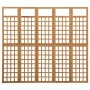 Biombo/Enrejado de 5 paneles madera maciza de abeto 201,5x180 cm