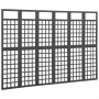 Biombo/Enrejado de 6 paneles madera de abeto negro 242,5x180 cm