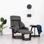Sillón reclinable para TV con reposapiés cuero sintético gris