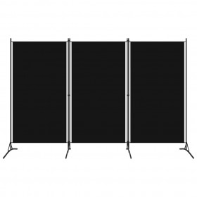 Biombo divisor de 3 paneles negro 260x180 cm