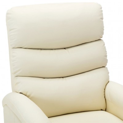vidaXL Sillón orejero reclinable de cuero sintético blanco crema – Pensando  en Casa