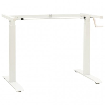 Estructura de escritorio de altura ajustable manivela blanco