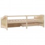Sofá cama 3 plazas con cajones madera maciza pino 90x200 cm