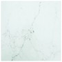 Tablero de mesa vidrio templado diseño mármol blanco 30x30 cm