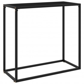 Mesa consola vidrio templado negro 80x35x75 cm