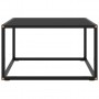 Mesa de centro negra con vidrio negro 60x60x35 cm