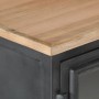 Aparador de madera maciza de acacia gris 100x30x70 cm