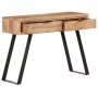 Mesa consola de madera de acacia bordes naturales 100x35x76 cm