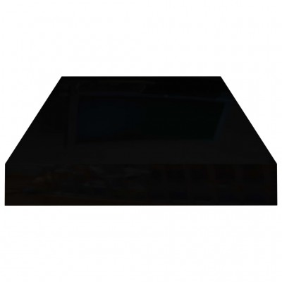Maison Exclusive Estante flotante de pared 4 uds MDF negro brillo 50x23x3,8  cm