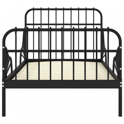 MAISON EXCLUSIVE Estructura de cama extensible metal negra 80x130/200 cm