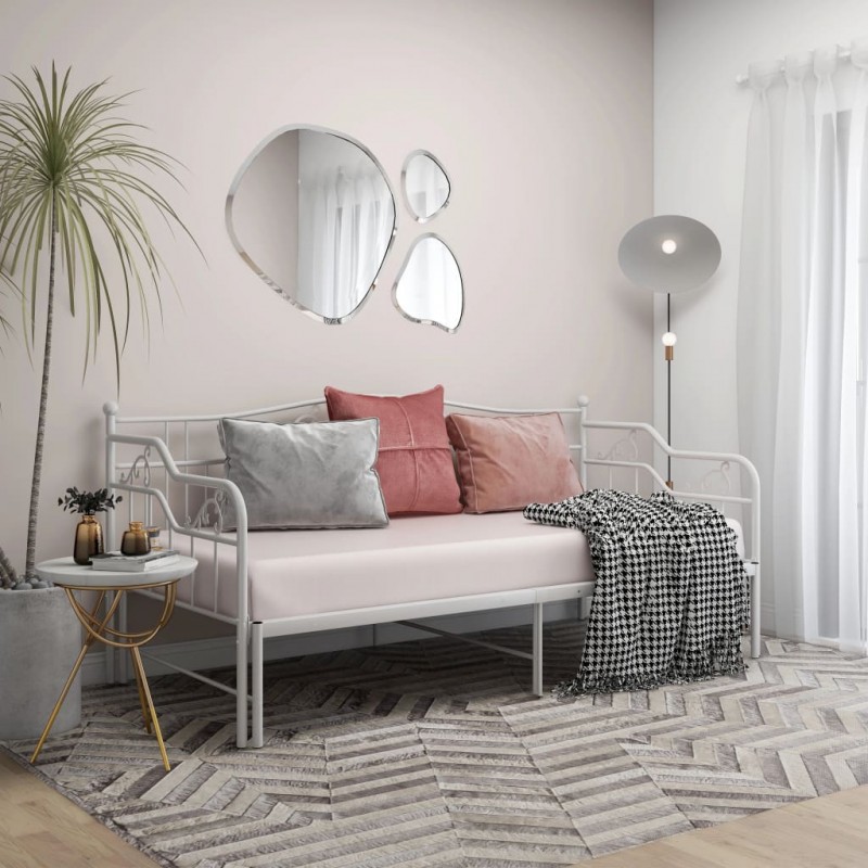 Estructura de sofá cama extraíble de metal blanco 90x200 cm - referencia  VidaXL-324765