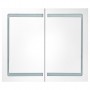 Armario de baño con espejo LED gris brillante 80x12x68 cm