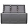Baúl de almacenaje jardín gris oscuro y negro 330 L 138x53x57cm