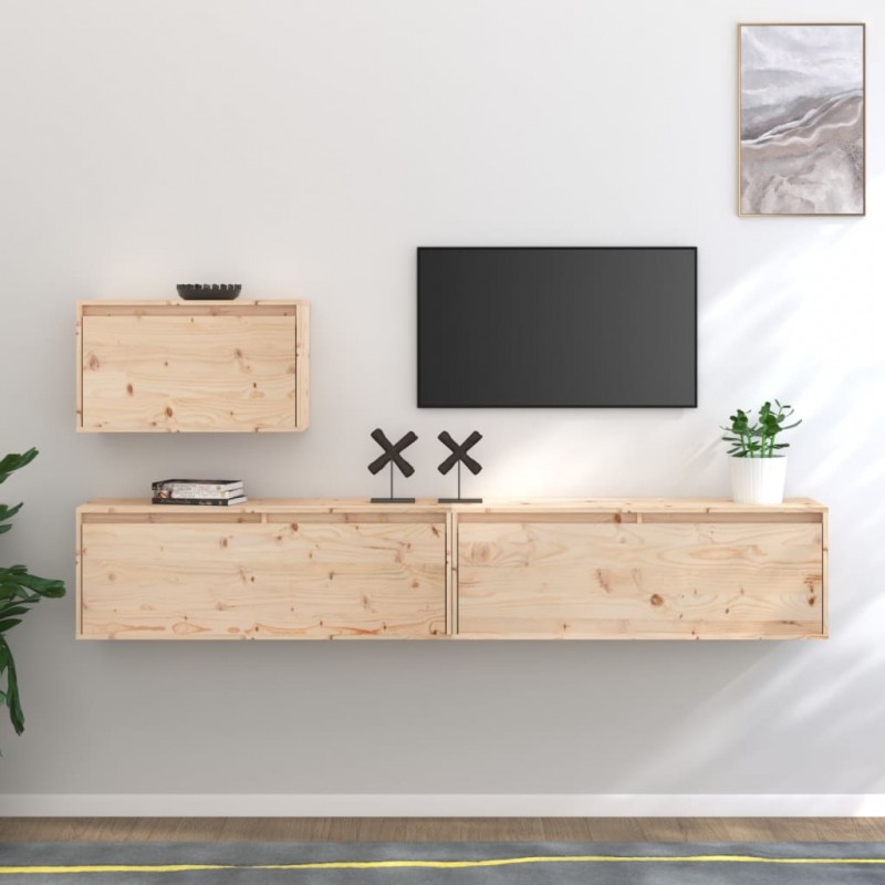 Muebles para TV 3 piezas madera maciza de pino - referencia Mqm-3100124