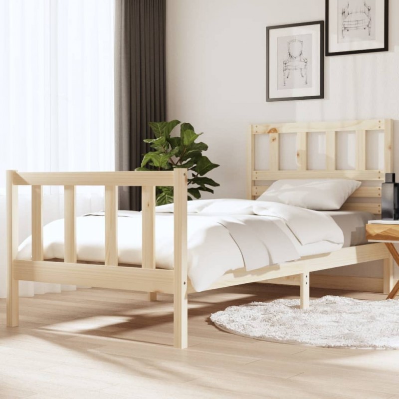 Estructura de cama madera maciza 90x190 cm - referencia Mqm-3101183