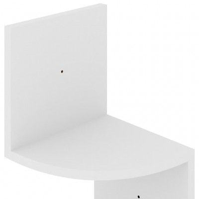 Estante de esquina pared aglomerado blanco brillo 19x19x123 cm