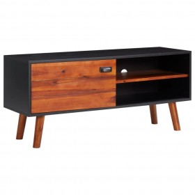 Mueble para TV de madera maciza de acacia y MDF 110x35x50 cm