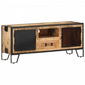 Mueble para TV de madera maciza de mango rugosa 110x31x46 cm