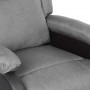 Sillón reclinable para TV de cuero sintético y tela gris