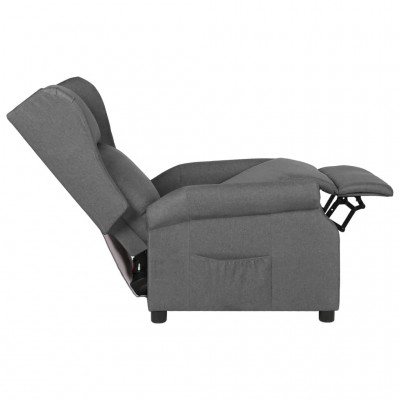 Sillón reclinable con reposapiés tela gris claro - referencia Mqm-356610