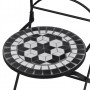 Set de mesa y sillas de jardín 3 piezas mosaico blanco y negro
