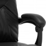 Silla de oficina de masaje de cuero sintético negra