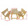 Mesa y banco de exterior 4 piezas de madera de pino impregnada